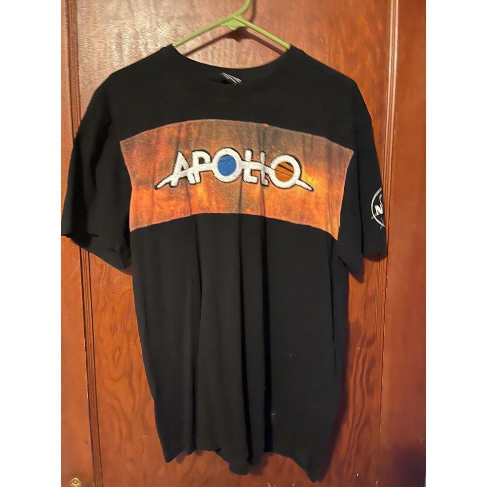 SOUTHPOLE NASA Apollo MENS T-SHIIRT Black Embroidered Size Large L